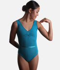 Girls Sleeveless Ballet Leotard with Belt & Ruched Front - RAD FAITH
