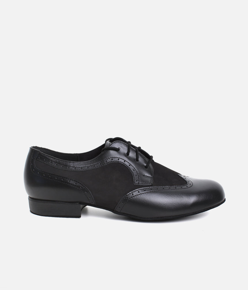 Mens Dance Shoes, Derby Brogue Style Ballroom Shoes for Wide Feet - 089