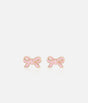 Girls Pretty Pink Bow, Enamel Stud Earrings - Cutie