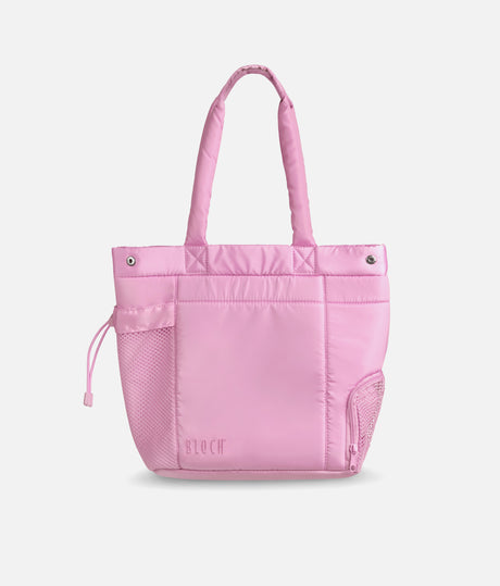 BLOCH Petite Studio Dance Bag A330S in Bonbon, showing padded handles, an external mesh pocket and zipped shoe access.