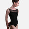 Sleeveless Dance Leotard with Floral Mesh Detail - ADELE