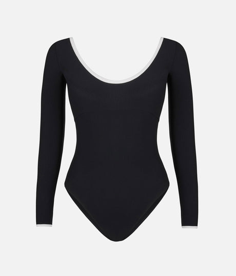 Premium Open Back Ballet Leotard with Compression Support - ALMA BLACK