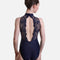 High Neck Dance Leotard, Lace Details - AMELIE