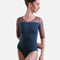 Long Sleeve Leotard, Open Back, Floral Mesh - ANOUK