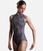 Mara AURA GREY FLORAL Print Ballet Leotard, Open Back Dancewear