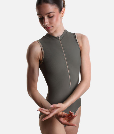 DEEP GREEN High Neck Ballet Leotard, Professional Balletwear - AURA