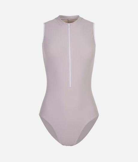 Ballet Leotard with Zip Front, Premium Studio Wear - AURA LIGHT NUDE