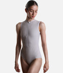 Ballet Leotard with Zip Front, Premium Studio Wear - AURA LIGHT NUDE