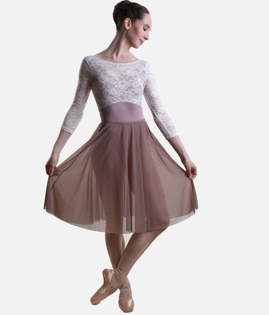 Long Ballet Rehearsal Skirt, Soft Flowing Mesh Dance Skirt - ARIANA