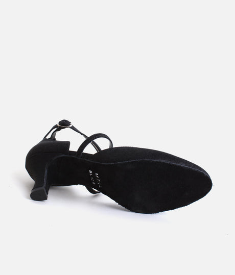 Ballroom Dancing Shoes, Black Satin - BL126