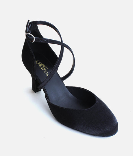 Ballroom Dancing Shoes, Black Satin - BL126