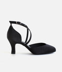 Ballroom Dancing Shoes, Black Satin - BL126
