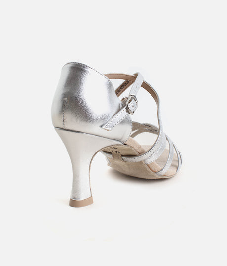 Ballroom Dancing Shoes, Silver Dance Sandals - BL164