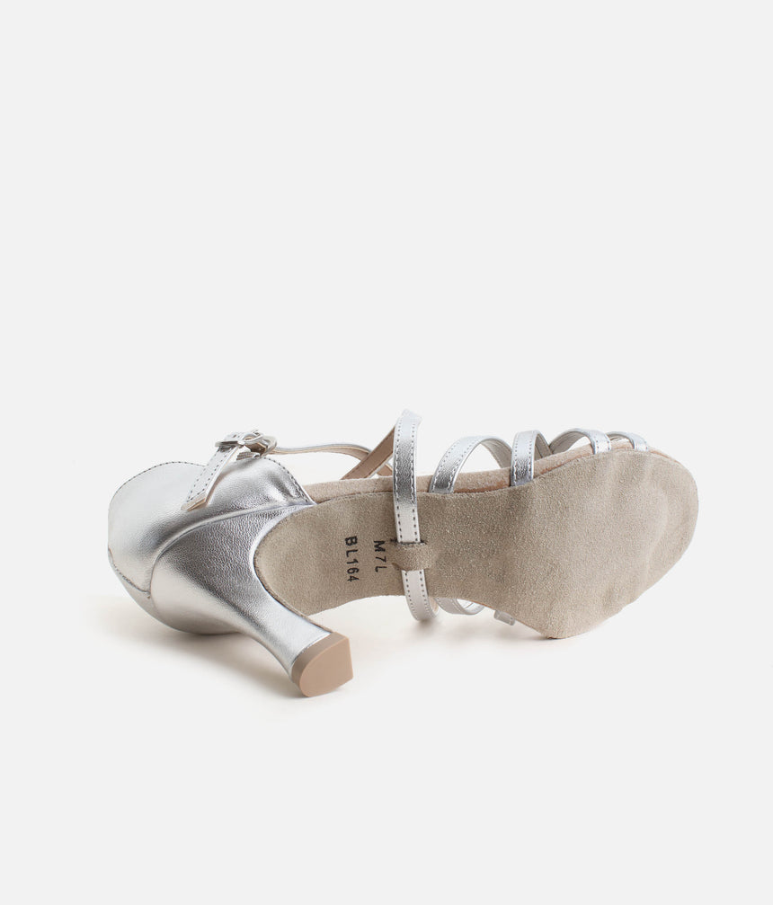 Ballroom Dancing Shoes, Silver Dance Sandals - BL164