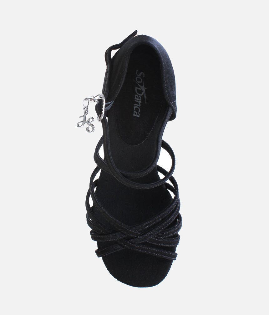 CHA CHA Satin Sandal for Latin Dance, 3" Heel & Hybrid Sole - BL304