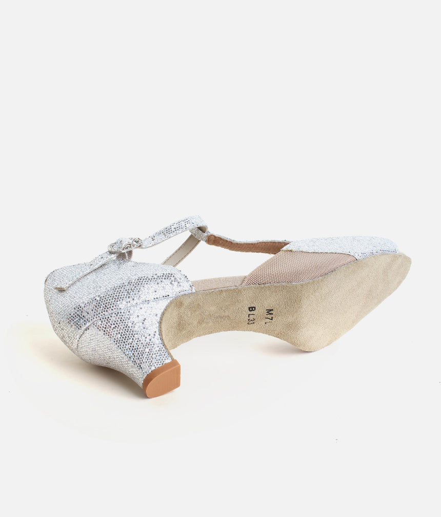 Open Toe Ballroom Shoe, T-Bar - BL33