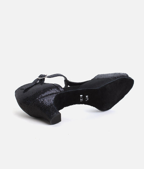 Open Toe Ballroom Shoe, T-Bar - BL33