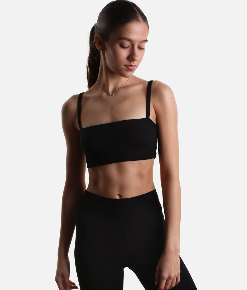 Soft Knit Yoga Bra, Low-Impact & Gentle Everyday Support - RIB BRALETTE