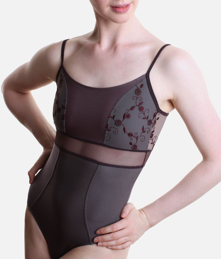 BRIGID CL Magnete • Camisole Ballet Leotard with Elegant Embroidered Mesh