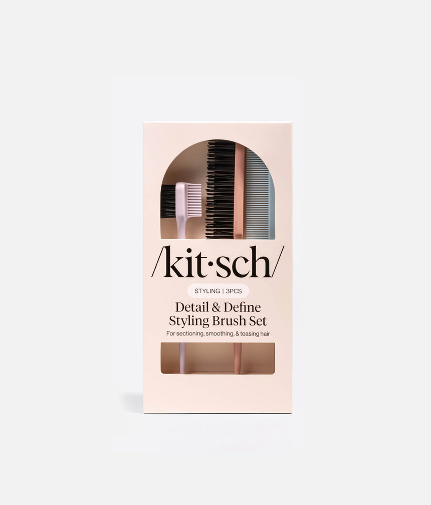 Detail & Define Styling Brush Set for Smooth Edges, Ponytails & Updos