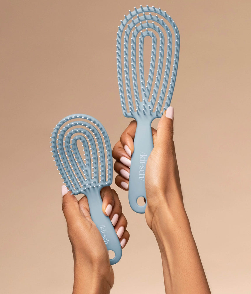 Haze Blue Detangling Flexi Brush Mini – Soft, Flexible Bristles