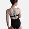 Cami Strap Leotard, Aqua Trim & Open Back – BY04
