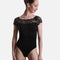 Lace Cap Sleeve Leotard, Elegant Boatneck Dancewear - BY11
