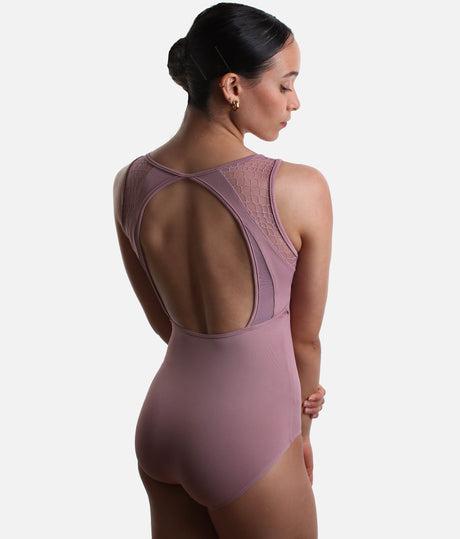 SIENA Dance Leotard, Open Back Ballet Leotard with Mesh Detail - BY69