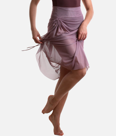 ALICIA Mesh Pull-On Ballet Skirt, Adjustable Ruched Dance Skirt - BY75