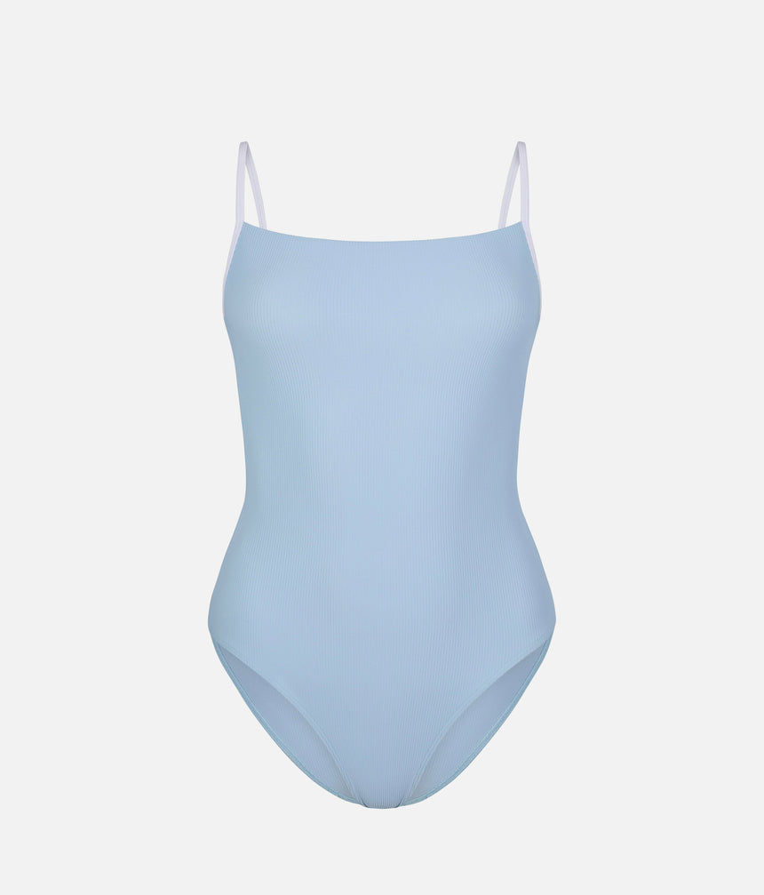 Cala Sky Blue Ballet Leotard – Adjustable Camisole, Contrast Straps