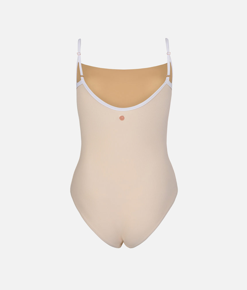 Cala Light Cream Ballet Leotard • Adjustable Camisole, Contrast Straps