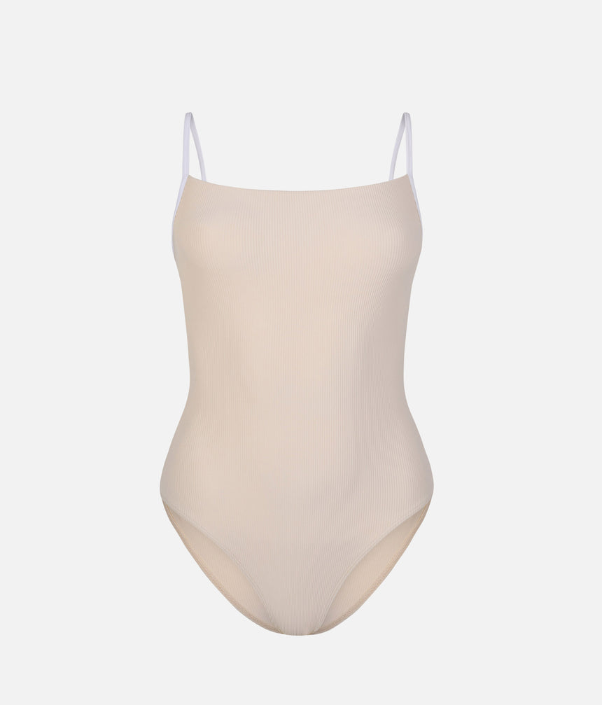 Cala Light Cream Ballet Leotard • Adjustable Camisole, Contrast Straps
