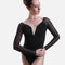 Long Sleeve Dance Leotard, Mesh Inserts - CARLOTTA