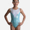 Girls Sleeveless Gymnastics Leotard, Diamante Aqua - Z798 Celeste