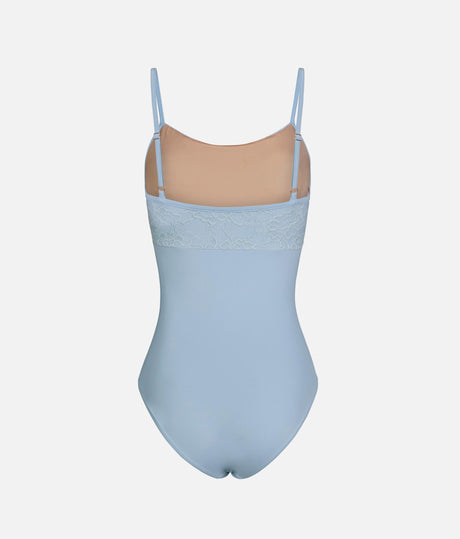 CHLOE LIGHT BLUE Ballet Leotard, Elegant Lace Camisole Design