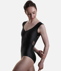 Sophisticated Cap Sleeve Leotard with Sheer Mesh Back - CM62