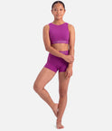 Girls Nova Open Back Dance Crop Top – Orchid - CZ30038