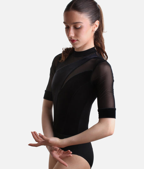 VELVET Half Sleeve Leotard, Feel Studio-Ready in Luxe Dancewear - DA5116