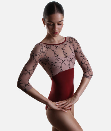 Diana DI Bordeaux • Ballet Leotard, Luxury Embroidered Detail