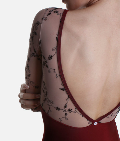 Diana DI Bordeaux • Ballet Leotard, Luxury Embroidered Detail