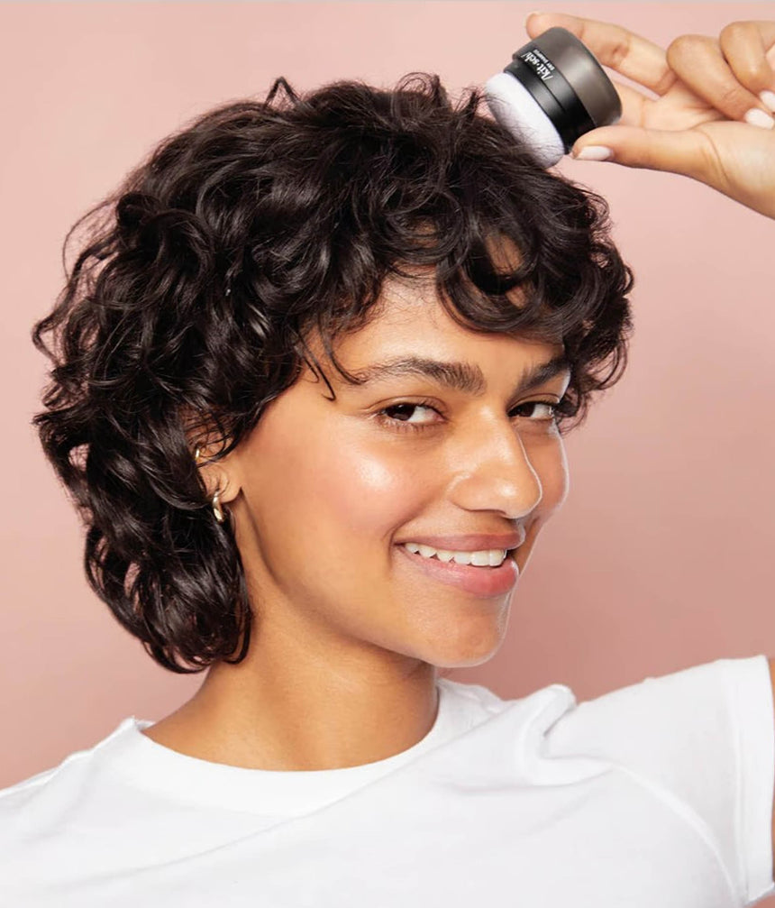 Volumizing Rice Protein Dry Shampoo, Dark Tinted with Puff Applicator