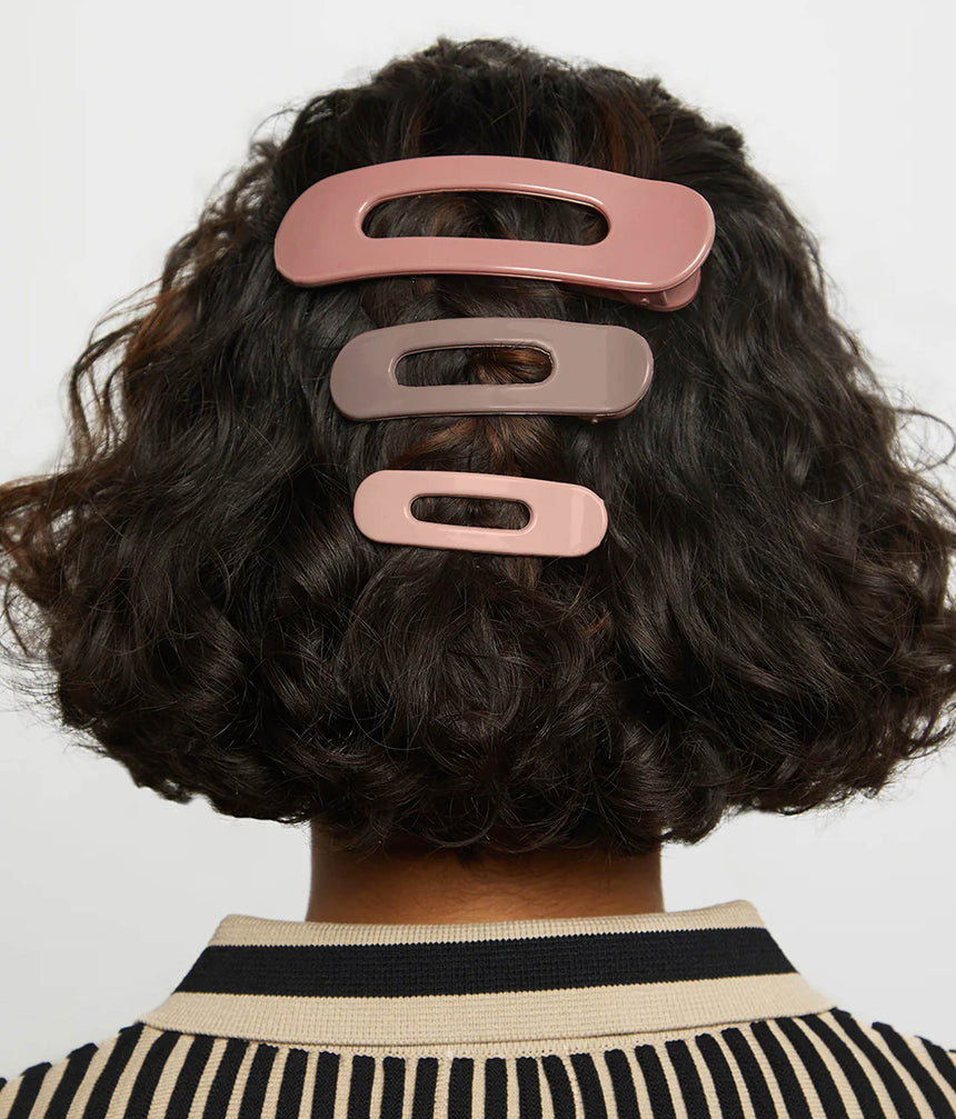 Flat Lay Claw Clip Set • 3pc Comfortable Hair Clips for Everyday Styling