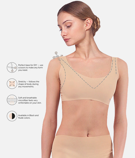 Cut-to-Fit Performance Crop Top, Seamless Dance Underwear - 306PR