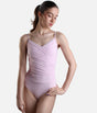 VIOLET Camisole Ballet Leotard, Illusion Mesh Front with Adjustable Straps