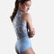 Mandarin Collar Ballet Leotard, VIRGINIA Floral Design - DA5124