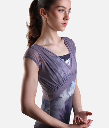 VONETTA Ballet Leotard, Cap Sleeves, Printed Design & Performance Fit - DA5129