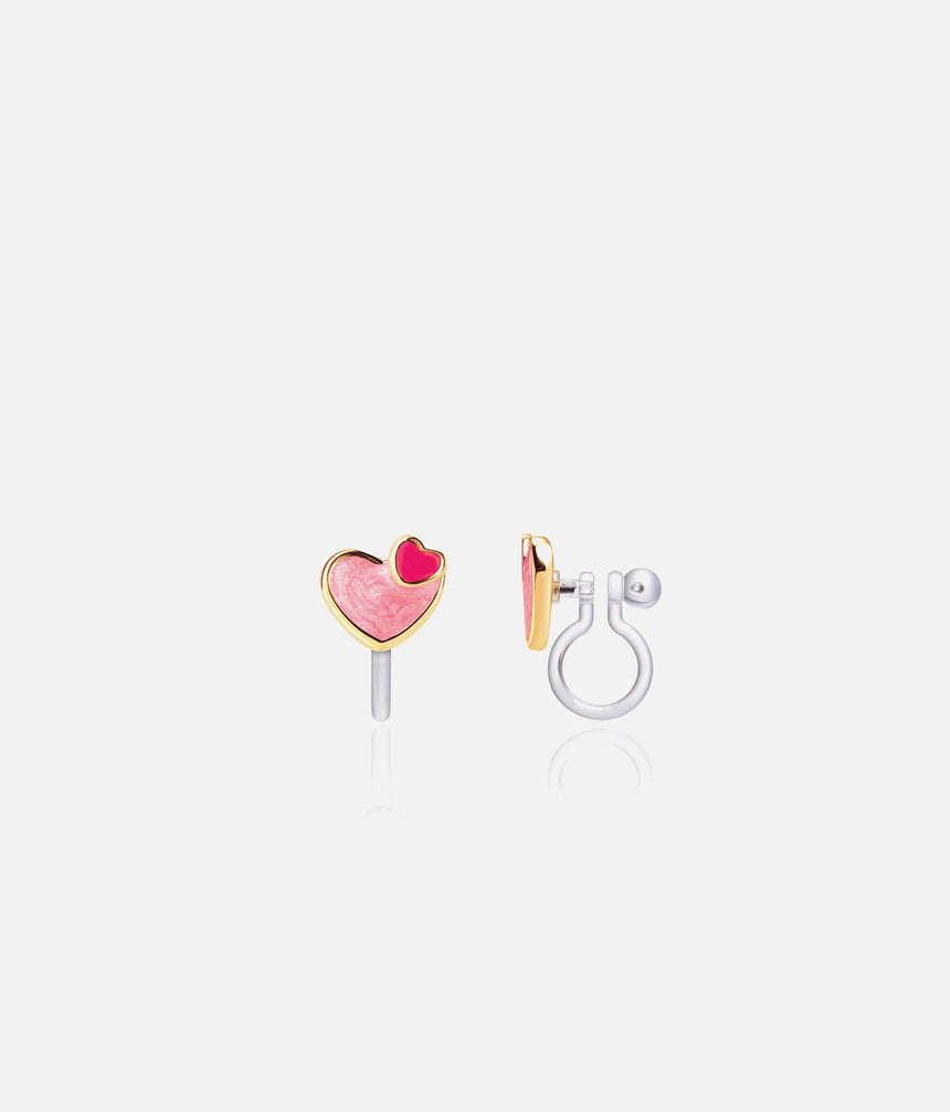 CLIP ON Cutie Earrings Heart 2 Heart for Sensitive Ears