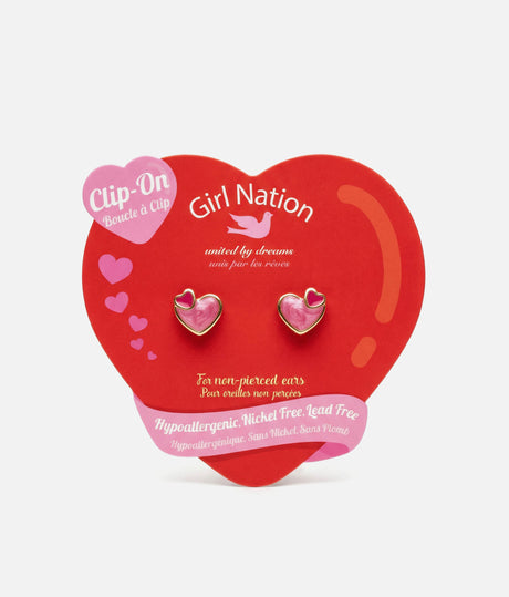 CLIP ON Cutie Earrings Heart 2 Heart for Sensitive Ears