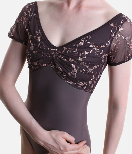 ILIZIA GL Abano • Ruched V-neckline Ballet Leotard with Open Back