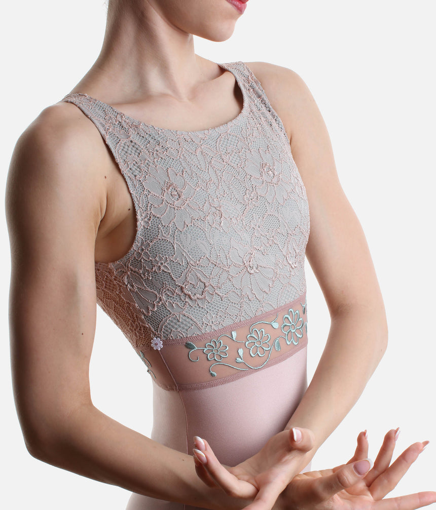 IRIS GL Rose • Luxury Lace Ballet Leotard, Golden Label Collection